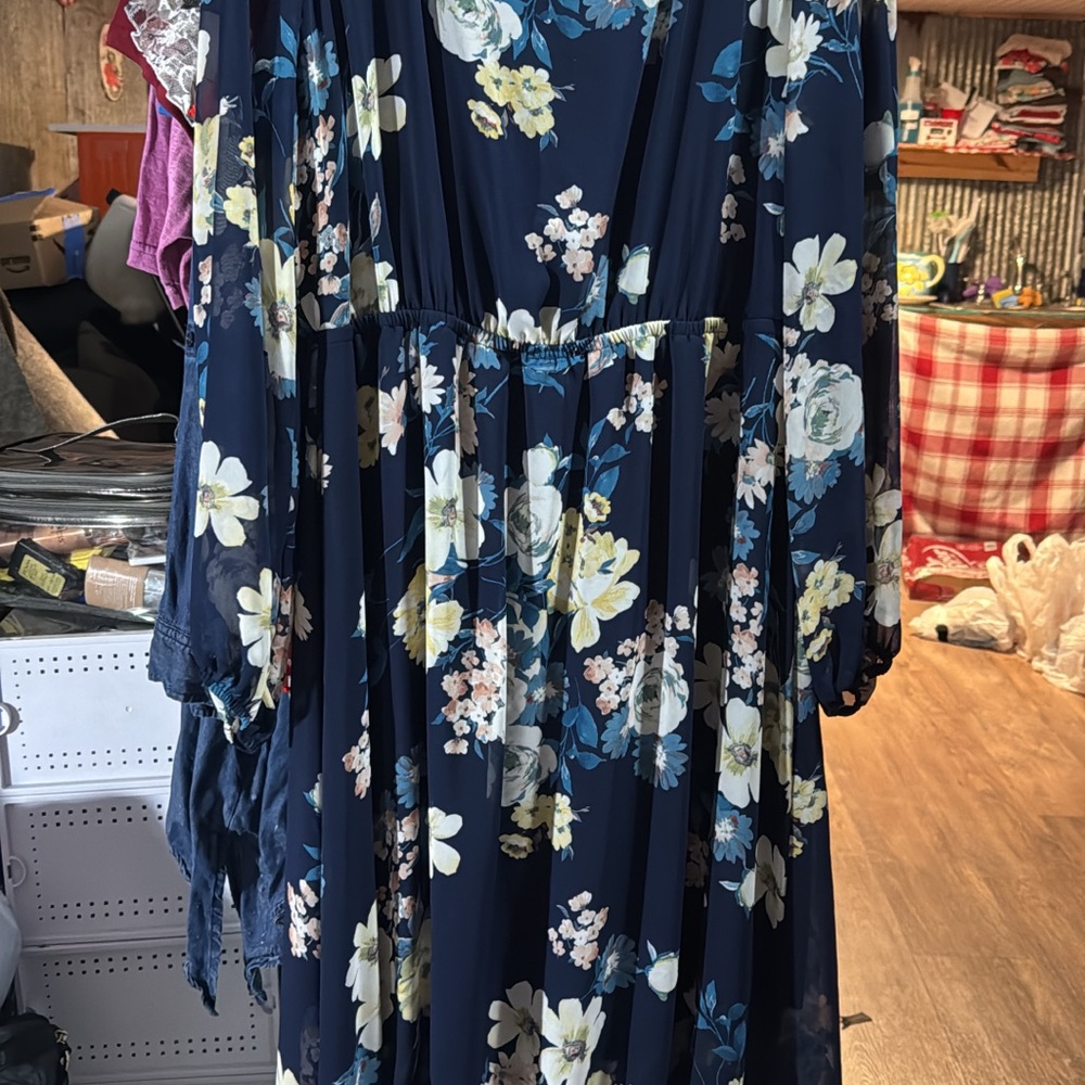 Floral Navy Blue Dress